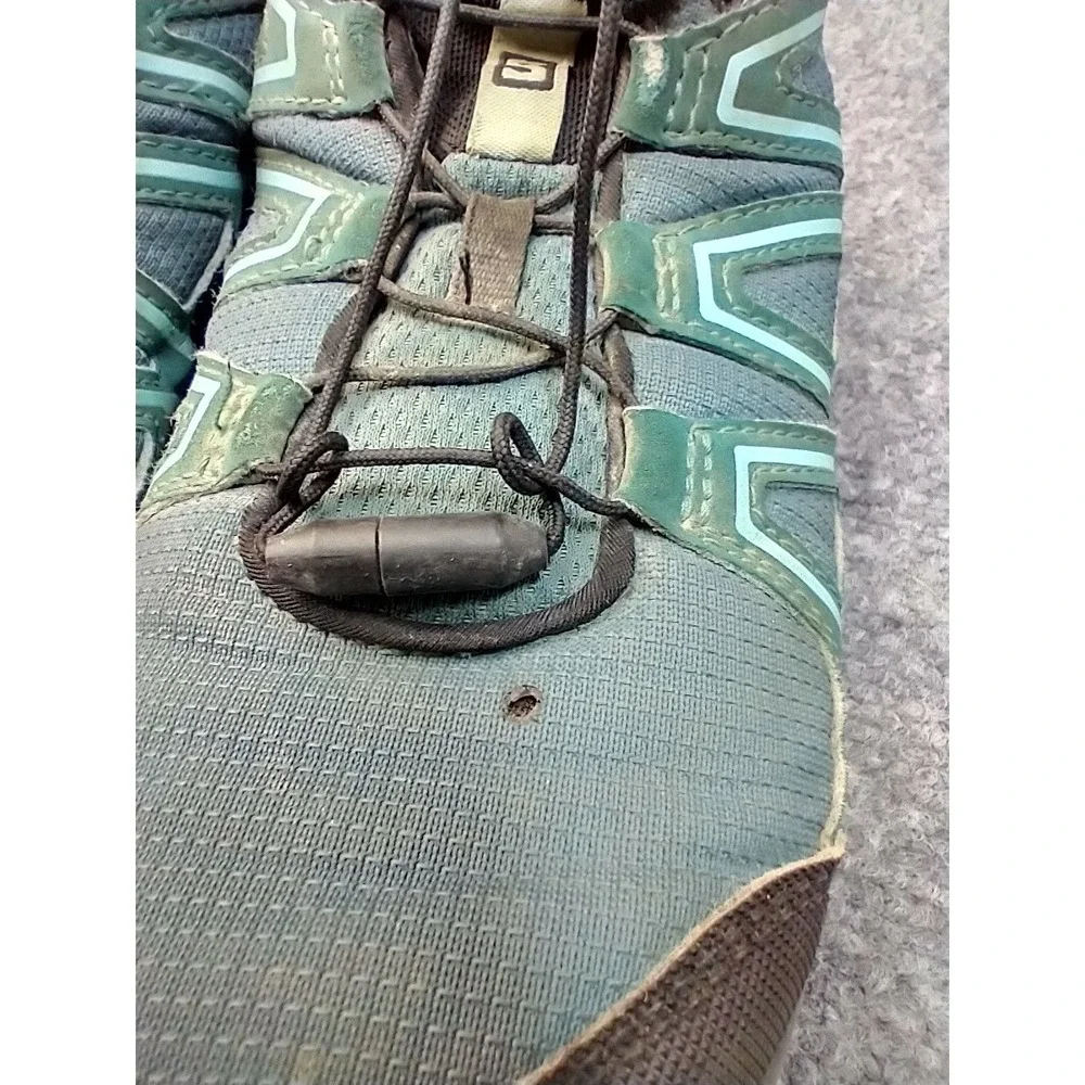 Salomon Speedcross Trail‎ Running Shoes Teal Black Youth Size 4 Quicklace Hiking